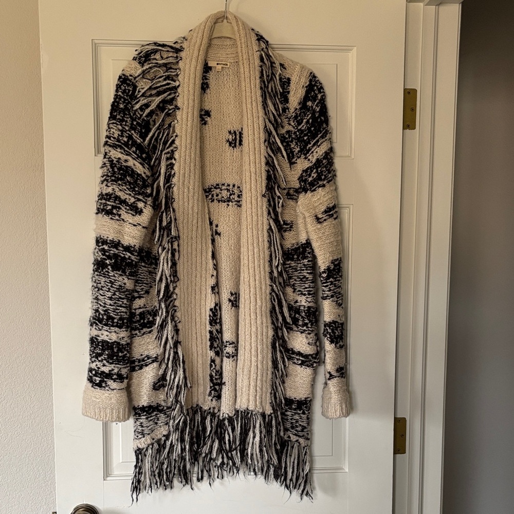 Anthropologie LA Made Cozy Black and Cream Women's Sweater